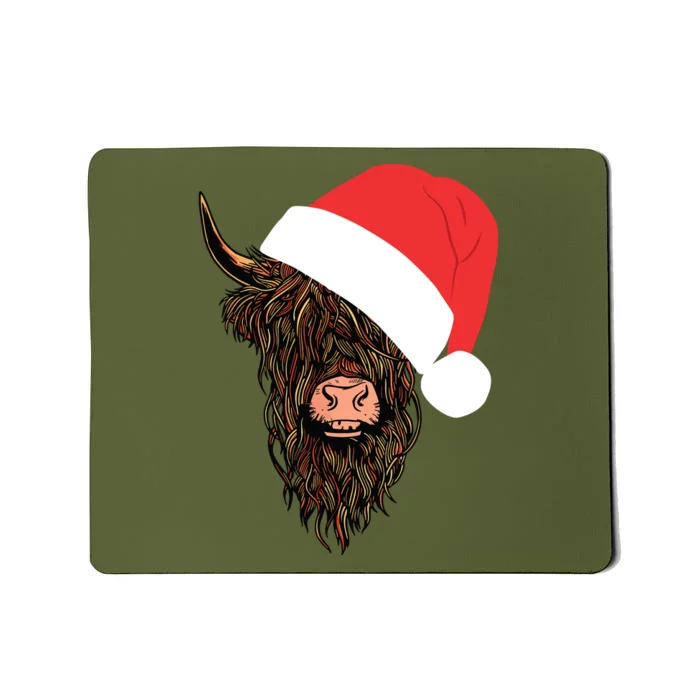 Scottish Highland Cattle Hairy Cow Farmer Gift Christmas Hat Mousepad