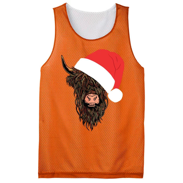 Scottish Highland Cattle Hairy Cow Farmer Gift Christmas Hat Mesh Reversible Basketball Jersey Tank