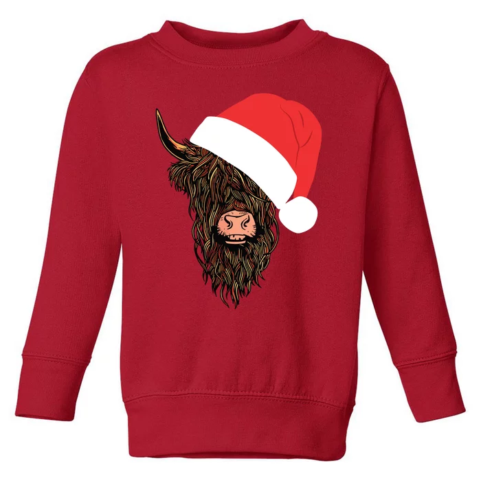 Scottish Highland Cattle Hairy Cow Farmer Gift Christmas Hat Toddler Sweatshirt