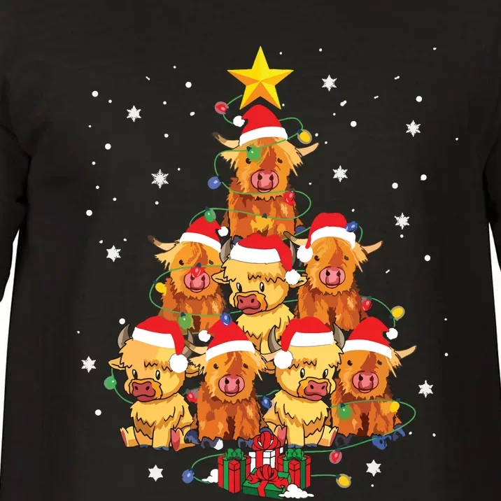 Scottish Highland Cow Christmas Tree Funny Cow Lover Xmas Comfort Colors T-Shirt