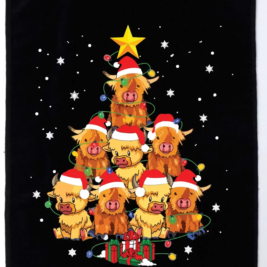 Scottish Highland Cow Christmas Tree Funny Cow Lover Xmas Platinum Collection Golf Towel