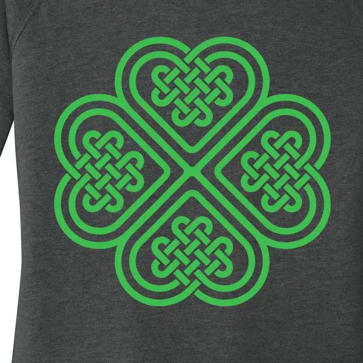 Shamrock Heart Celtic Knot Irish St. Patricks Day Women's Perfect Tri Tunic Long Sleeve Shirt