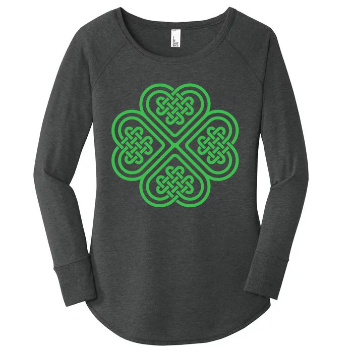 Shamrock Heart Celtic Knot Irish St. Patricks Day Women's Perfect Tri Tunic Long Sleeve Shirt