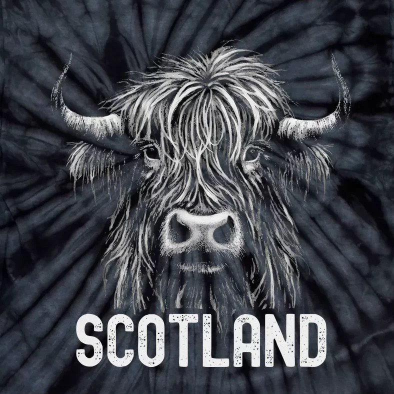 Scottish Highland Cow Scotland Trip Tie-Dye T-Shirt