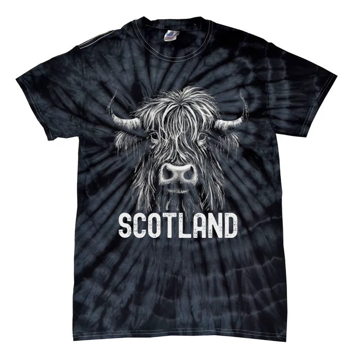 Scottish Highland Cow Scotland Trip Tie-Dye T-Shirt