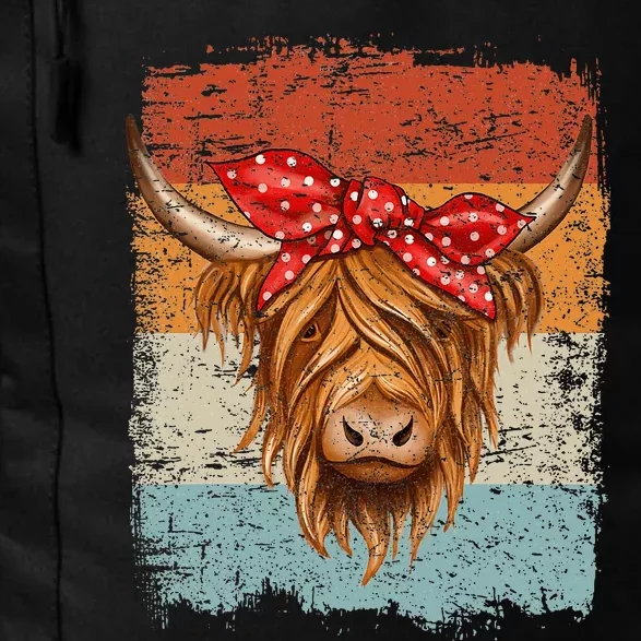 Scottish Highland Cow Cattle Hairy Cow Flowers Woman Daily Commute Backpack