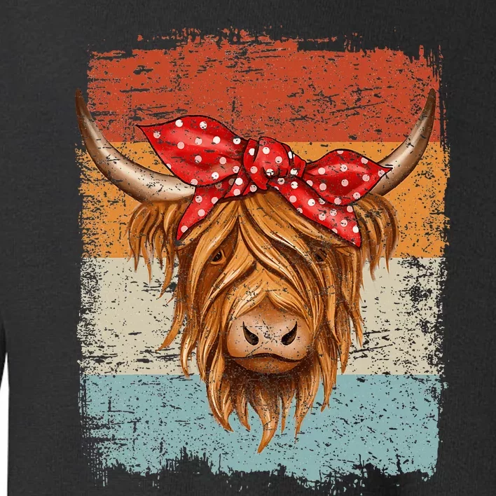 Scottish Highland Cow Cattle Hairy Cow Flowers Woman Toddler Sweatshirt