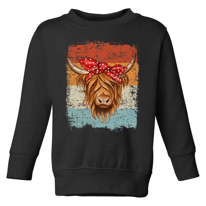 Scottish Highland Cow Cattle Hairy Cow Flowers Woman Toddler Sweatshirt