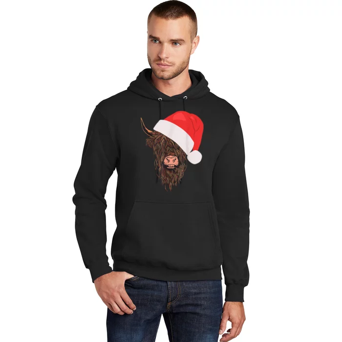 Scottish Highland Cattle Hairy Cow Farmer Christmas Hat Hoodie