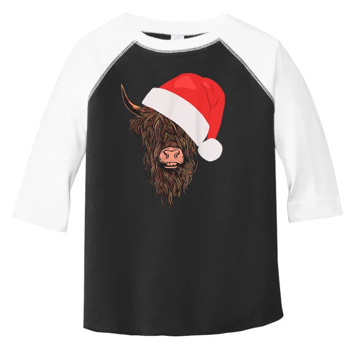 Scottish Highland Cattle Hairy Cow Farmer Christmas Hat Toddler Fine Jersey T-Shirt