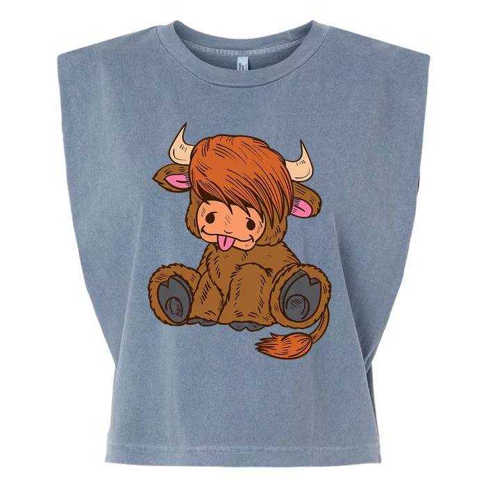 Scottish Highland Cow Lover Cute Cow Highland Cow Garment-Dyed Women's Muscle Tee