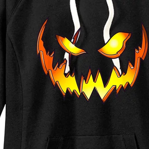 Scary Halloween Costume Pumpkin Face Jack O Lantern Women's Fleece Hoodie