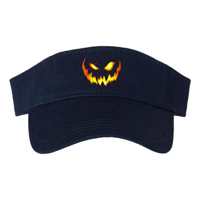 Scary Halloween Costume Pumpkin Face Jack O Lantern Valucap Bio-Washed Visor