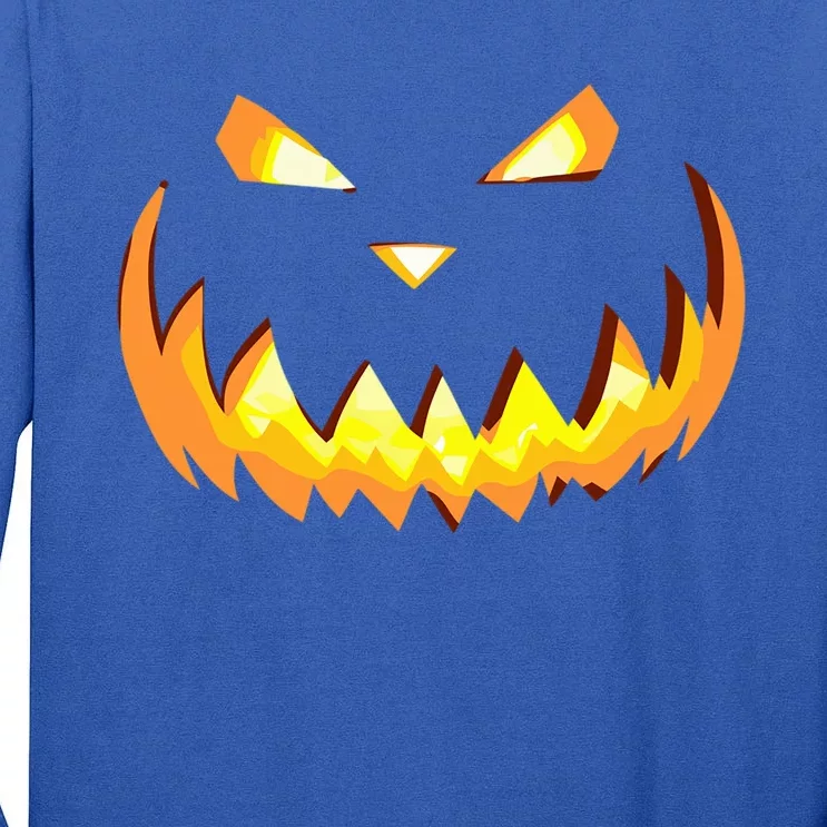 Scary Halloween Cute Gift Evil Grin Pumpkin Smile JackOLantern Cool Gift Tall Long Sleeve T-Shirt