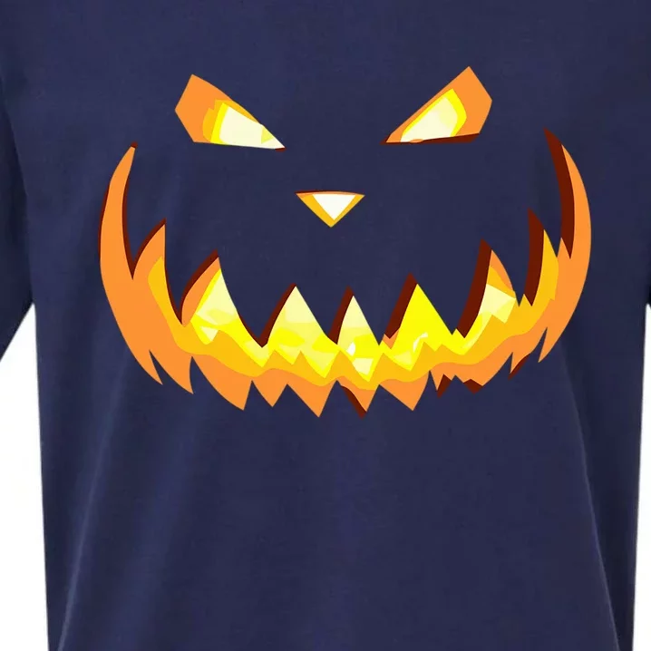 Scary Halloween Cute Gift Evil Grin Pumpkin Smile JackOLantern Cool Gift Sueded Cloud Jersey T-Shirt