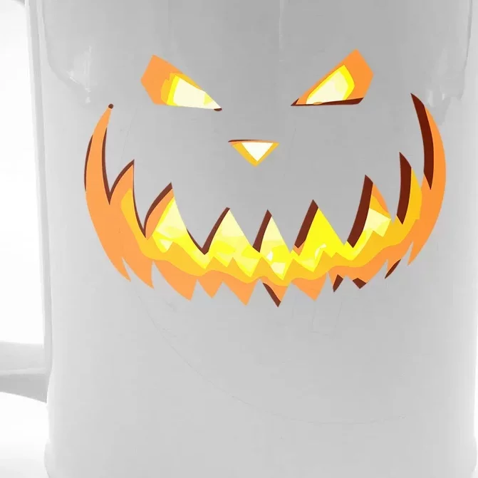 Scary Halloween Cute Gift Evil Grin Pumpkin Smile JackOLantern Cool Gift Front & Back Beer Stein