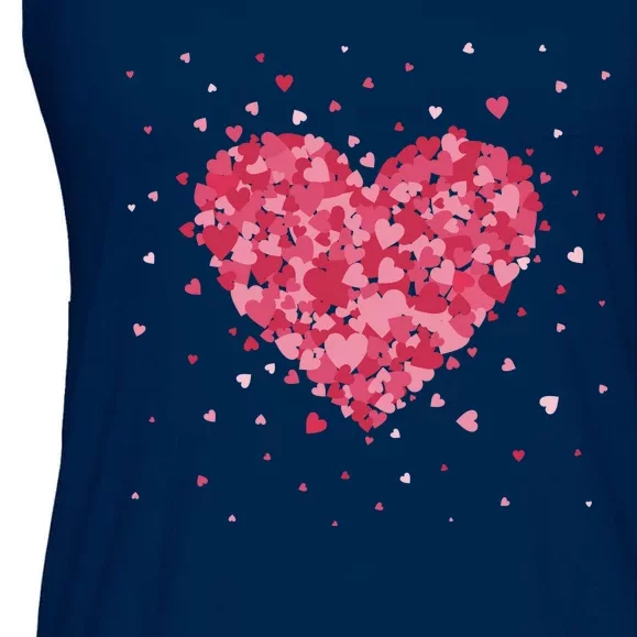 Scattered Heart Cute Valentines Day Gift Ladies Essential Flowy Tank