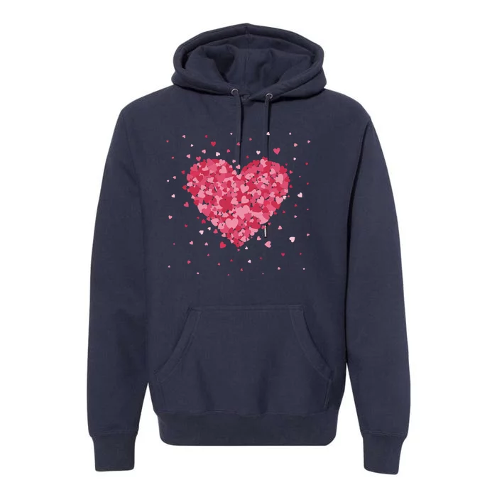 Scattered Heart Cute Valentines Day Gift Premium Hoodie