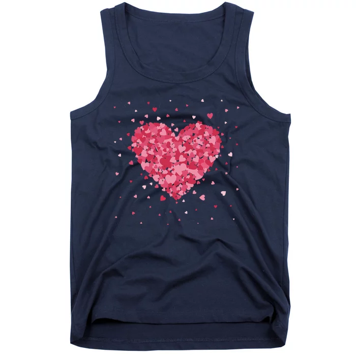 Scattered Heart Cute Valentines Day Gift Tank Top