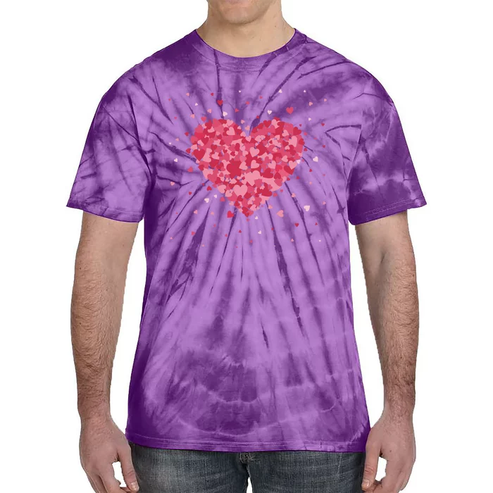 Scattered Heart Cute Valentines Day Gift Tie-Dye T-Shirt