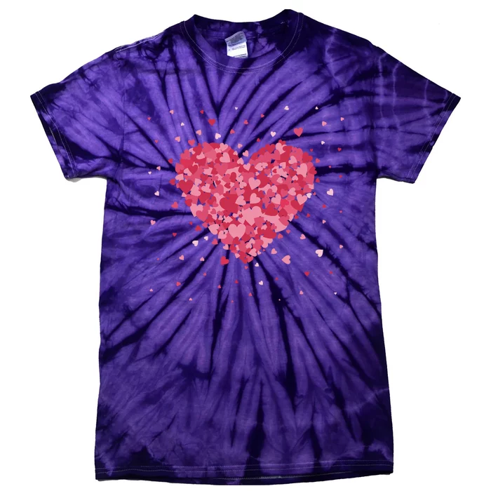 Scattered Heart Cute Valentines Day Gift Tie-Dye T-Shirt