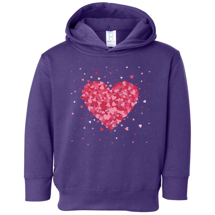 Scattered Heart Cute Valentines Day Gift Toddler Hoodie