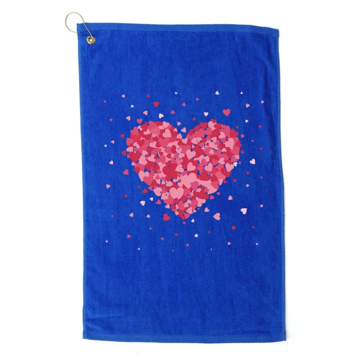 Scattered Heart Cute Valentines Day Gift Platinum Collection Golf Towel