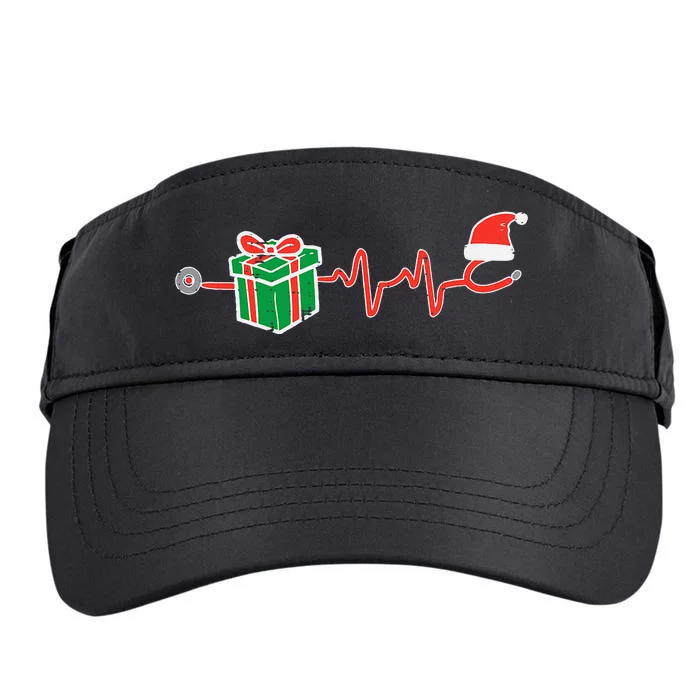 Stethoscope Heartbeat Christmas Nurse Xmas Nursing Scrub Top Adult Drive Performance Visor