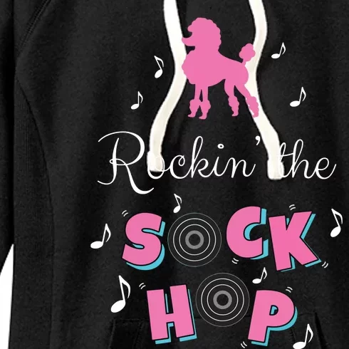 Sock Hop Costume Girl Women Pink Poodle Women's Fleece Hoodie