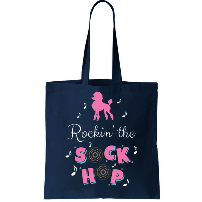 Sock Hop Costume Girl Women Pink Poodle Tote Bag