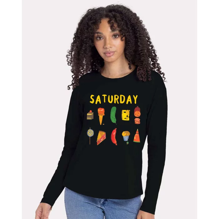 Saturday Hungry Caterpillars Vegan Lover Womens Cotton Relaxed Long Sleeve T-Shirt