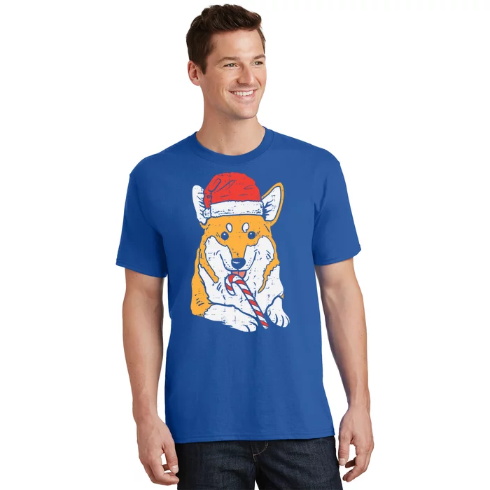 Santa Hat Corgi Dog Christmas Pajamas Xmas Pjs Gift T-Shirt