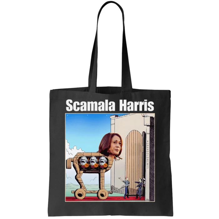 Scamala Harris Communism Trojan Horse Funny Trump 2024 Tote Bag