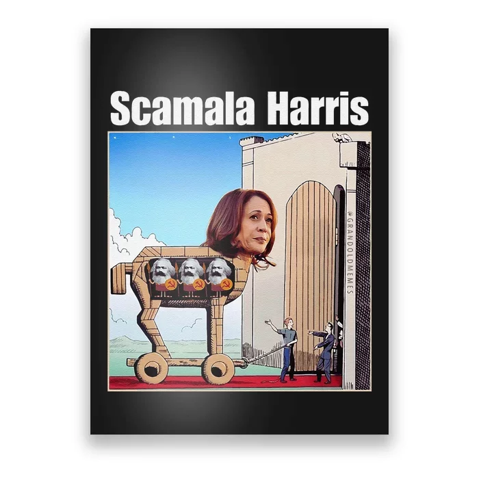 Scamala Harris Communism Trojan Horse Funny Trump 2024 Poster