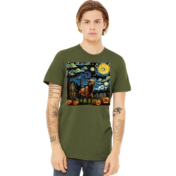 Spooky Halloween Camel Starry Night Premium T-Shirt