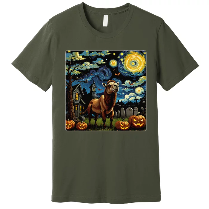 Spooky Halloween Camel Starry Night Premium T-Shirt