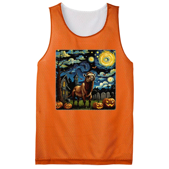 Spooky Halloween Camel Starry Night Mesh Reversible Basketball Jersey Tank