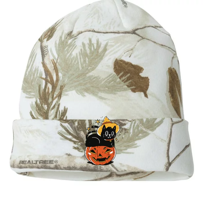 Spooky Halloween Cat Costume with Witch Hat and Pumpkin Kati - 12in Camo Beanie