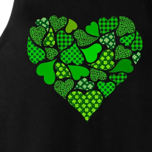 Shamrock Heart Clover Leopard Plaid Irish St Patricks Day Ladies Tri-Blend Wicking Tank