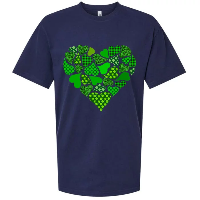 Shamrock Heart Clover Leopard Plaid Irish St Patricks Day Sueded Cloud Jersey T-Shirt