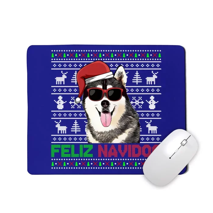 Siberian Husky Dog Feliz Navidog Funny Christmas Gift Mousepad