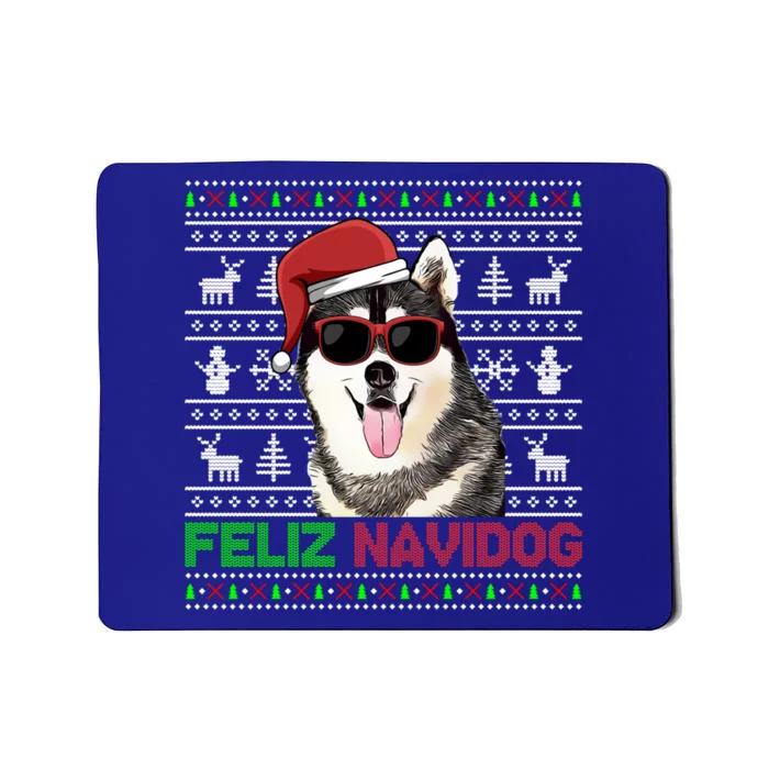 Siberian Husky Dog Feliz Navidog Funny Christmas Gift Mousepad