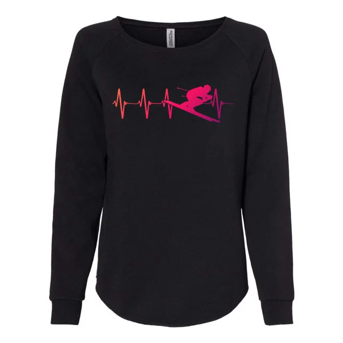 Ski Heartbeat Downhill Skiing Skier Gift For A Ski Bum Gift Womens California Wash Sweatshirt