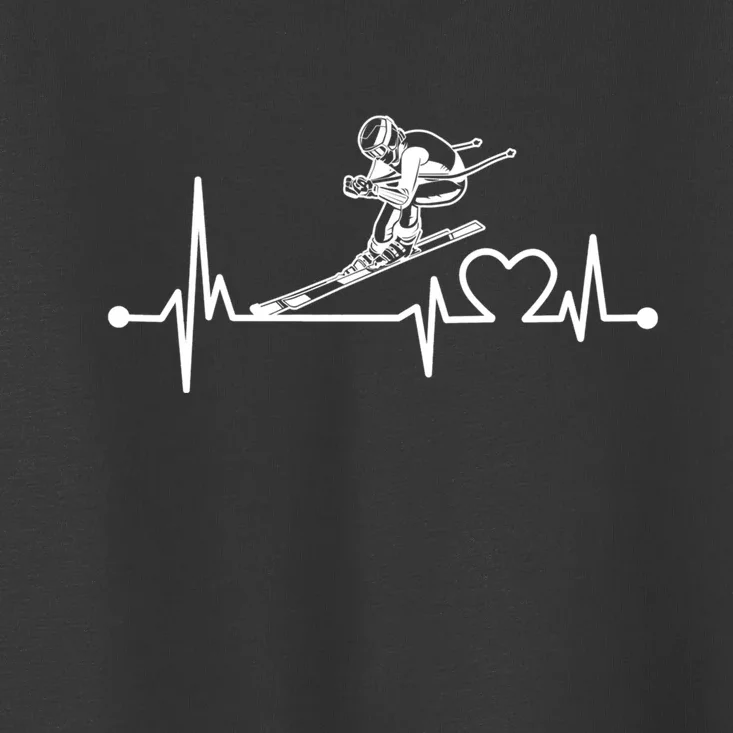 Ski Heartbeat Downhill Skiing Skier Gift For A Ski Bum Gift For Skiers Toddler T-Shirt