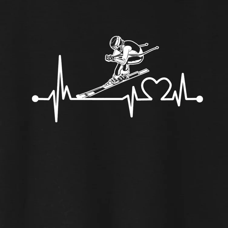 Ski Heartbeat Downhill Skiing Skier Gift For A Ski Bum Gift For Skiers Women's Crop Top Tee