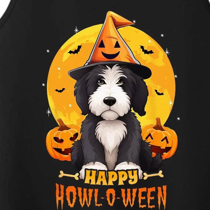 Sheepadoodle Halloween Dog Howl O Ween Funny Pet Performance Tank