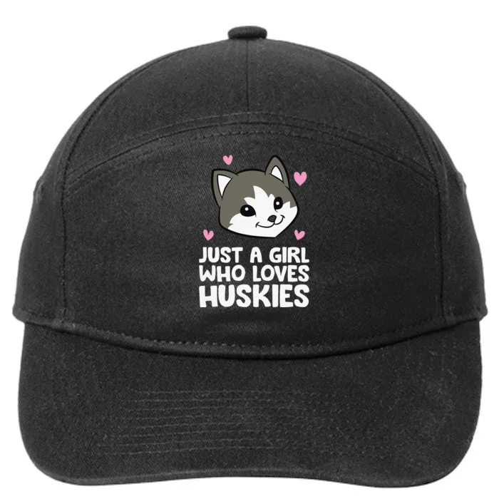 Siberian Husky Dog Just a Who Loves Huskies 7-Panel Snapback Hat