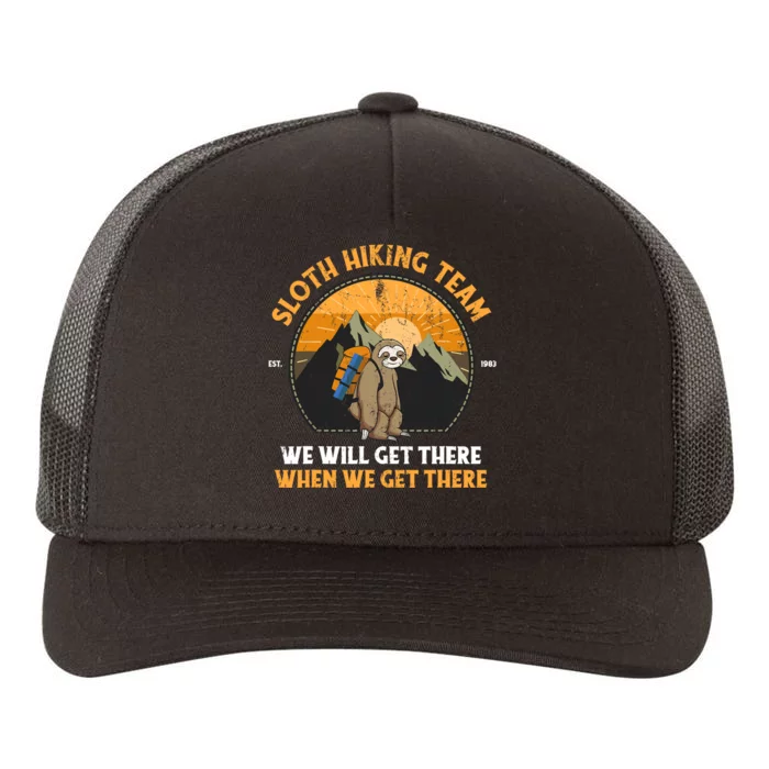 Sloth Hiking Design Sloth Hiking Team Yupoong Adult 5-Panel Trucker Hat