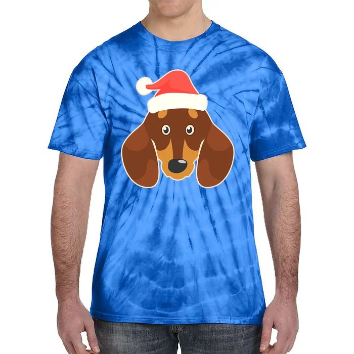 Santa Hat Design Dachshund Christmas Great Gift Tie-Dye T-Shirt