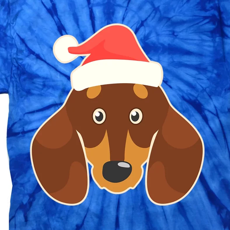 Santa Hat Design Dachshund Christmas Great Gift Tie-Dye T-Shirt